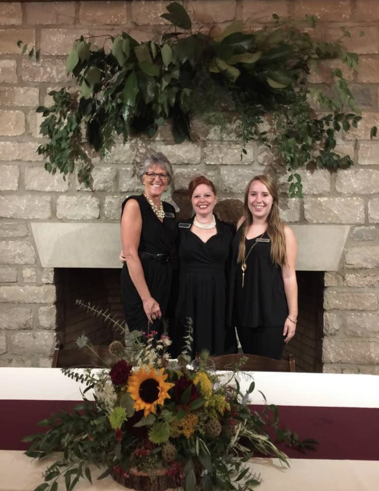 Raina, owner and lead planner of Weddings and Events by Raina and team members Anita and Casey at Travelers Rest wedding.