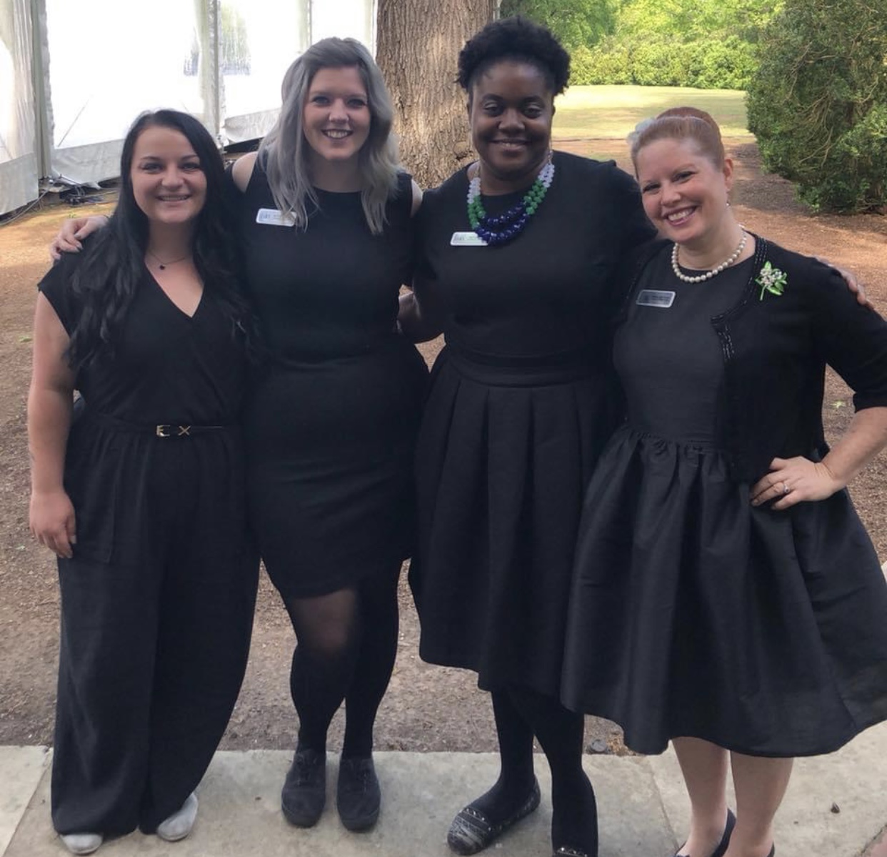 Raina, owner and lead planner of Weddings and Events by Raina with team members Brooklyn, Ashley and Brittany at Cheekwood Mansion wedding.