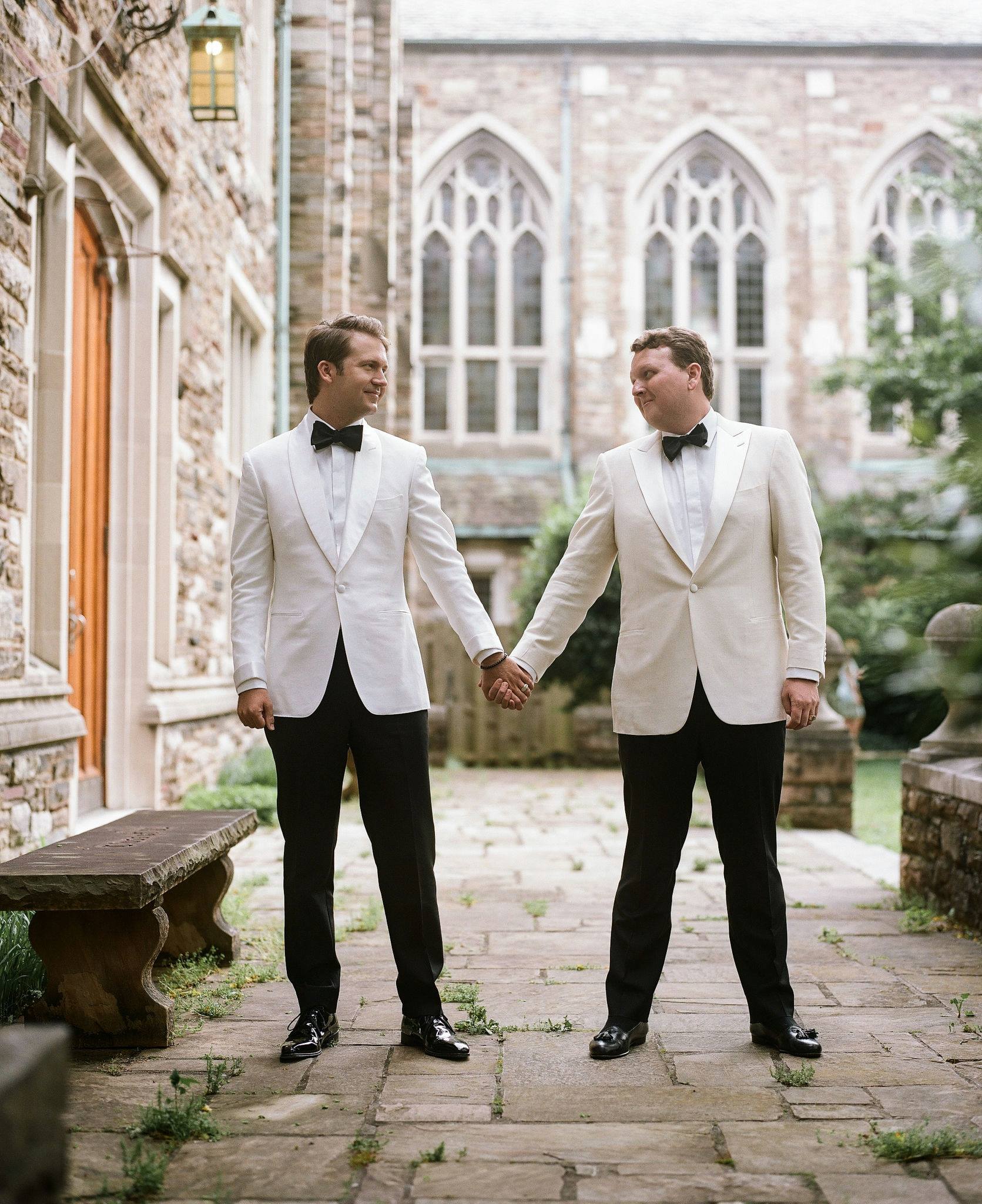 Two grooms at their Scarritt Bennett wedding